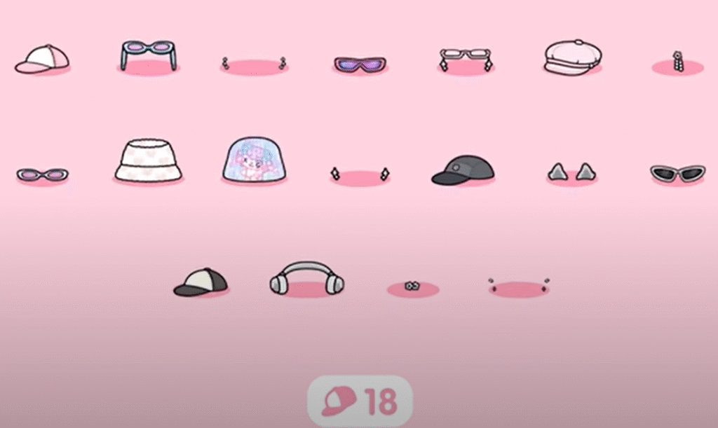 YuMI Store Furniture Pack, glasses and hats