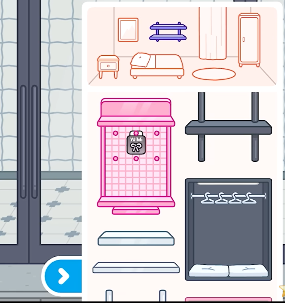 YuMI Store Furniture Pack, room furniture, hanging racks